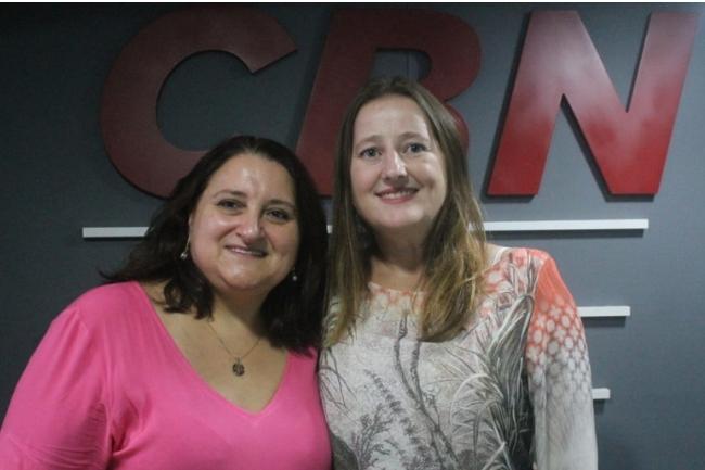 Dulcelli Estacheski e Silvia Delong. As pesquisadoras participaram do Programa CBN Linha Aberta Imagem CBN Vale do Iguacu