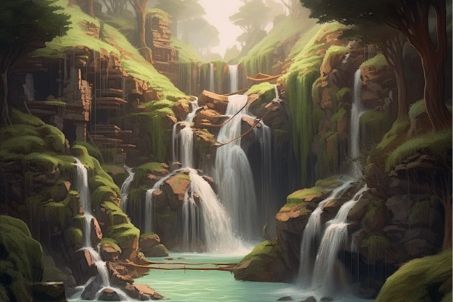 Fontes históricas: significados, tipificações e usos 1 Source place where water flows source Imagem IF IA Midjourney 2023 fontes históricas